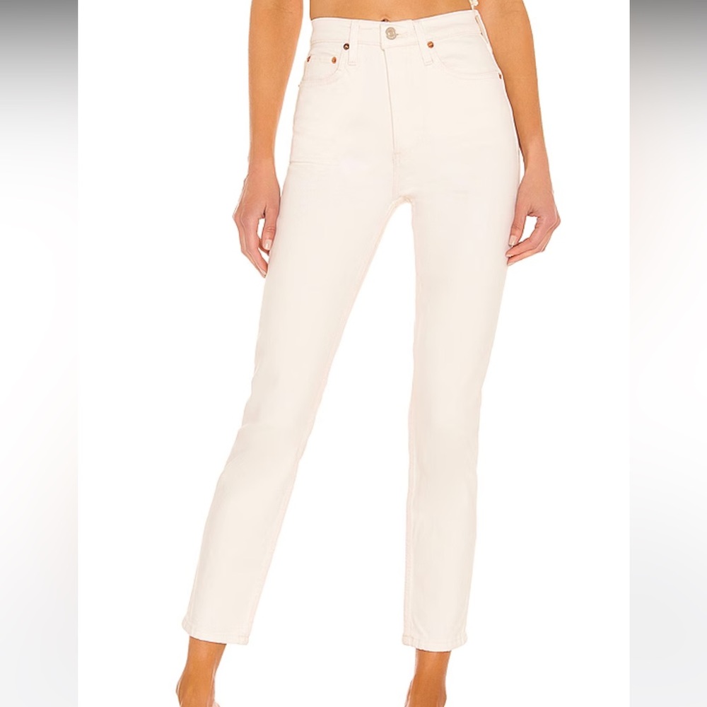 Re/Done Women's Off White/Cream Jeans